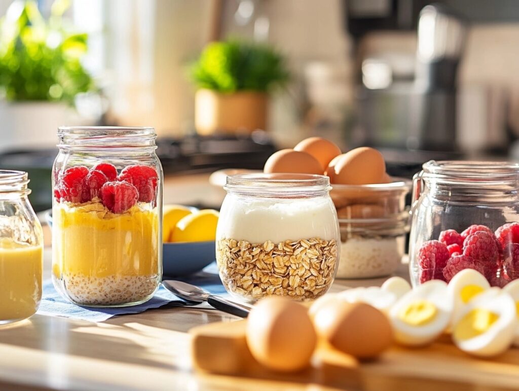 Quick and healthy breakfast options such as overnight oats and smoothies