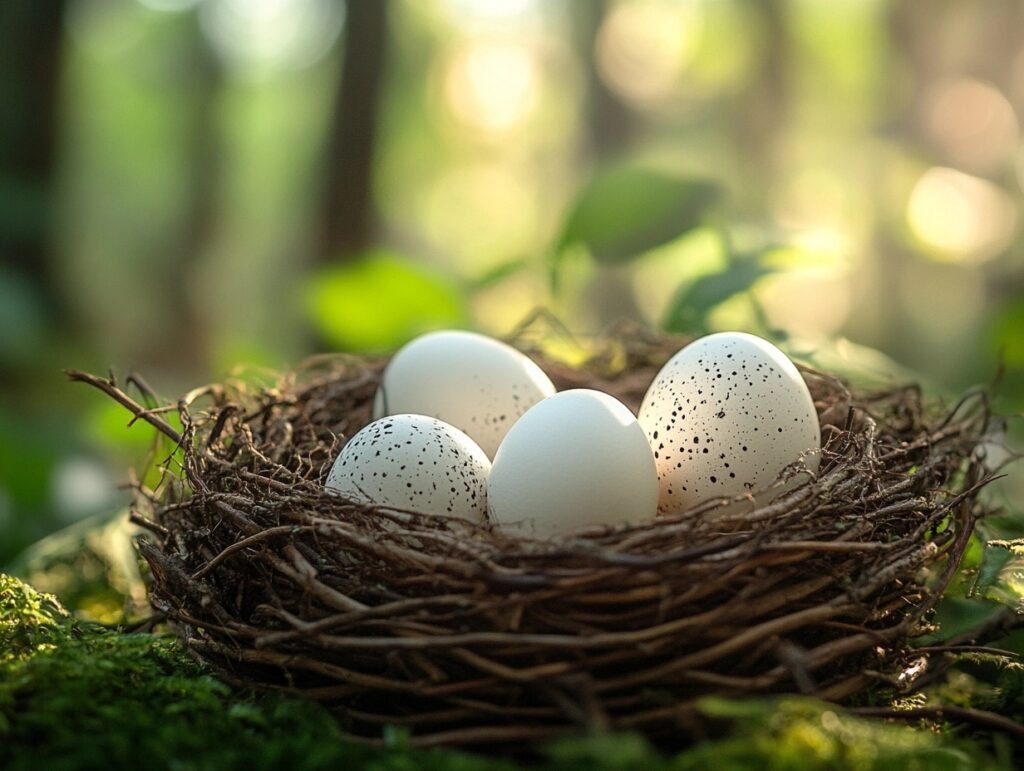 Eggs under scientific examination.