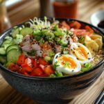 A steaming bowl of ramen with halal ingredients